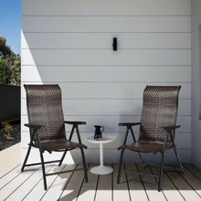 Load image into Gallery viewer, Patio Rattan Folding Chair with Armrest
