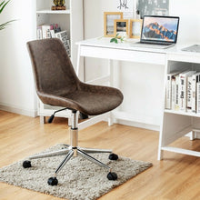 Load image into Gallery viewer, Leather Armless Adjustable Mid-Back Office Chair
