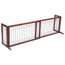 Load image into Gallery viewer, Solid Wood Adjustable Free Stand Dog Gate
