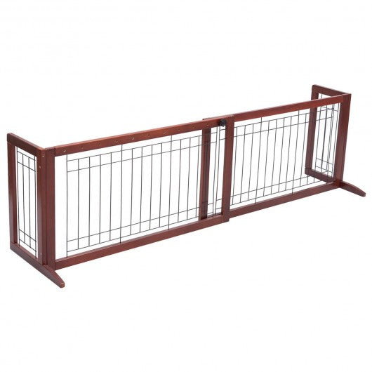 Solid Wood Adjustable Free Stand Dog Gate