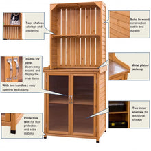 Load image into Gallery viewer, Wooden Potting Bench Outdoor Storage Cabinet
