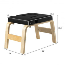 Load image into Gallery viewer, Yoga Headstand Wood Stool with PVC Pads-Black
