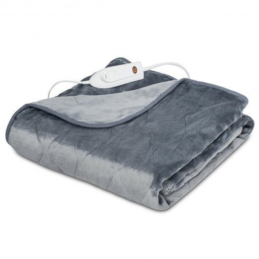 Flannel Electric Blanket Heated Throw with 3 Heat Settings