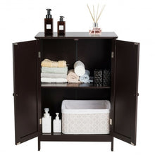 Load image into Gallery viewer, Bathroom Floor Storage Double Door Cupboard Cabinet-Brown
