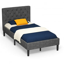 Load image into Gallery viewer, Upholstered Bed Base with Button Stitched Headboard
