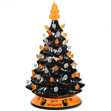 Load image into Gallery viewer, 15&quot; Pre-Lit Ceramic Hand-Painted Tabletop Halloween Tree
