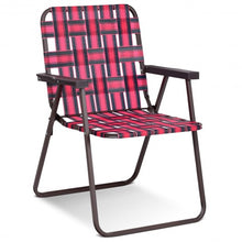 Load image into Gallery viewer, 6 pcs Folding Beach Chair Camping Lawn Webbing Chair-Red
