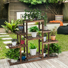 Load image into Gallery viewer, 6-Tier Flower Wood Stand Plant Display Rack Storage Shelf
