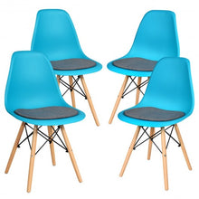 Load image into Gallery viewer, 4Pcs Mid Century Dining Chair with Linen Cushion-Blue
