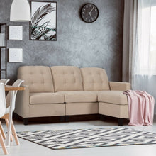 Load image into Gallery viewer, Convertible Sectional L-Shaped Couch with Reversible Chaise-Beige
