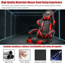 Load image into Gallery viewer, Gaming Chair Reclining Swivel with Massage Lumbar Support -Red
