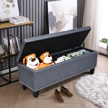 Load image into Gallery viewer, 48&quot; Rectangular Fabric Storage Ottoman Bench Button Tufted Foot Rest Stool-Gray
