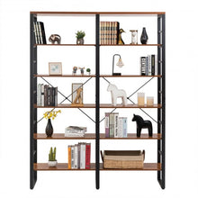 Load image into Gallery viewer, 80.7&quot; Double Wide 6-Shelf Bookcase Industrial Metal Storage Shelf
