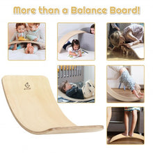 Load image into Gallery viewer, Wooden Wobble Balance Board Kids 35&#39;&#39; Rocker Yoga Curvy Board Toy w/ Felt Layer
