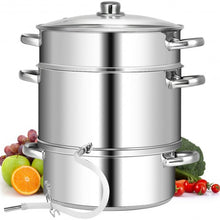 Load image into Gallery viewer, 10 Quart Stainless Steel Fruit Juicer Steamer Multipot
