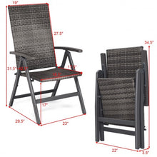Load image into Gallery viewer, 2 pcs Rattan Folding Reclining  Outdoor Wicker Portable Chairs
