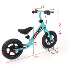 Load image into Gallery viewer, 12&quot; Four Colors Kids Balance Bike Scooter with Brakes and Bell-Navy
