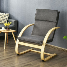 Load image into Gallery viewer, Modern Fabric Upholstered Bentwood Lounge Chair-Gray
