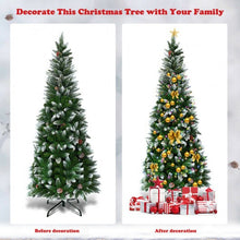 Load image into Gallery viewer, 5&#39; / 6&#39; / 7.5&#39; Artificial Pencil Christmas Tree with Pine Cones-5&#39;
