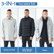 Load image into Gallery viewer, Men&#39;s�Interchange�3�in�1�Waterproof Detachable Ski�Jacket-Gray-L
