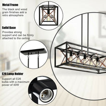 Load image into Gallery viewer, 5-Light Kitchen Island Pendant Light Wood Metal Chandelier
