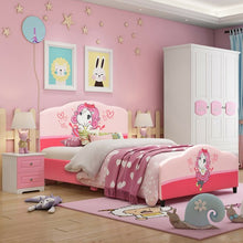Load image into Gallery viewer, Kids Children Upholstered Platform Toddler Girl Pattern Bed
