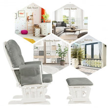 Load image into Gallery viewer, Baby Nursery Relax Rocker Rocking Chair Glider &amp; Ottoman Set-Light Gray
