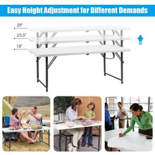 Load image into Gallery viewer, 4ft Adjustable Camping and Utility Folding Table
