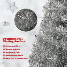 Load image into Gallery viewer, 3 ft Silver Tinsel Christmas Tree with Plastic Stand
