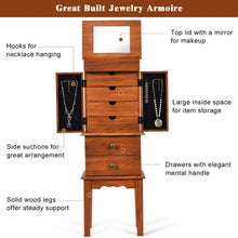 Load image into Gallery viewer, Vintage Jewelry Storage Standing with Top Flip Makeup Mirror
