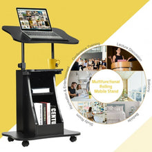 Load image into Gallery viewer, Sit-to-Stand Laptop Desk Cart Height Adjustable with Storage-Black
