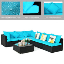 Load image into Gallery viewer, 7-Piece Outdoor Wicker Patio Sofa Set-Turquoise
