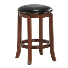 Load image into Gallery viewer, 24"Bistro Leather Padded  Backless Swivel Bar stool
