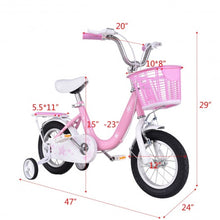 Load image into Gallery viewer, 16&quot; Kids Bike Bicycle with Training Wheels and Basket -Pink
