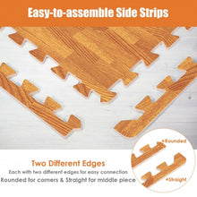 Load image into Gallery viewer, 12PC Wood Grain Interlocking Floor Mats -Natural
