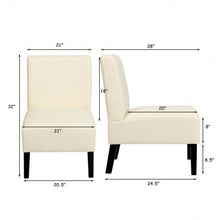 Load image into Gallery viewer, Armless Accent Chair  with Rubber Wood Legs -Beige
