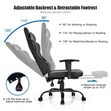 Load image into Gallery viewer, Massage Gaming Chair Recliner w/Footrest and Adjustable Armrests for Home&amp;Office
