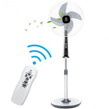 Load image into Gallery viewer, 15&quot; 4 Blades 3-Speed Height Adjustable Remote Control Pedestal Fan

