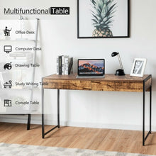 Load image into Gallery viewer, 2-Drawer Computer Desk Study Table Home Office Writing Workstation-Coffee
