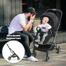 Load image into Gallery viewer, High Landscape Foldable Baby Stroller with Reversible Reclining Seat-Black
