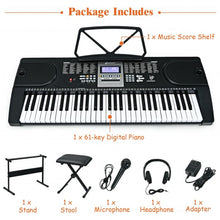 Load image into Gallery viewer, 61-Key Electronic Keyboard Piano with Lighted Keys and Bench
