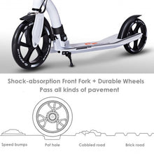 Load image into Gallery viewer, Adjustable Foldable Aluminum Kids Kick Scooter w/ Shoulder Strap-White
