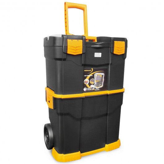Rolling Toolbox Stackable Cabinet Storage Chest Organizer with Handle