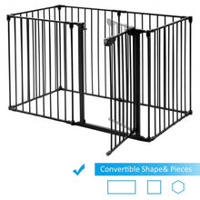 Load image into Gallery viewer, 6 Panel Metal Gate Baby Pet Fence Safe Playpen Barrier-Black
