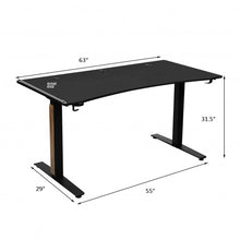 Load image into Gallery viewer, 63&quot; Gaming Desk T- Shaped Computer Desk Gamer Table-Black
