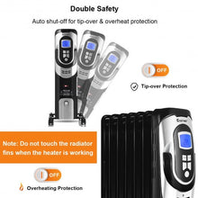 Load image into Gallery viewer, 1500 W LCD 7-fin Timer Electric Oil Filled Radiator Heater
