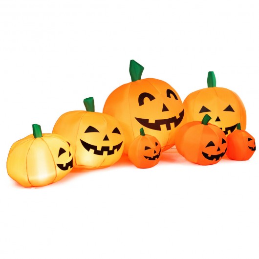 7.5' Halloween Inflatable 7 Pumpkins Patch with LED Lights