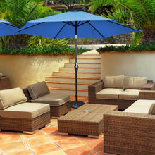 Load image into Gallery viewer, 10 ft Outdoor Market Patio Table Umbrella Push Button Tilt Crank Lift-Blue
