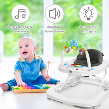 Load image into Gallery viewer, 2-in-1 Foldable Baby Walker with Adjustable Heights-Black
