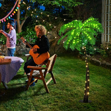 Load image into Gallery viewer, 5 ft Artificial Lighted Palm Tree with LED Lights and Metal Base
